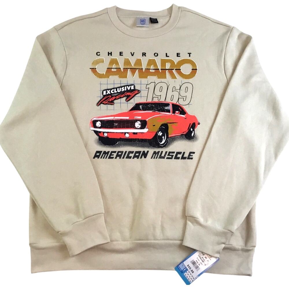 Chevrolet Camaro 1969 GM Brand Sweatshirt XL Tan NWT $45.00